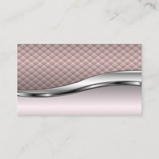 Reinigingsservice | Roze metalen sierstrip Visitekaartje (Achterkant)