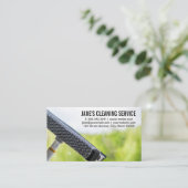 Reinigingsservice | Schoonmaken van vensters Visitekaartje (Staand voorkant)