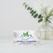 Reinigingsservice | Sparkly House Logo Visitekaartje (Staand voorkant)