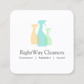 Reinigingsservice Spray Bottle Logo Vierkante Visitekaartje (Voorkant)
