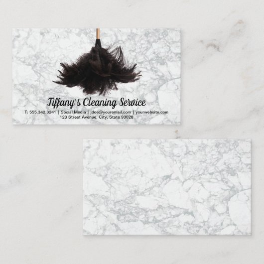 Reinigingsservice | Veer Duster Visitekaartje (Voorkant / Achterkant)