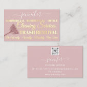 Reinigingsservice Verwijderen van vuilnis met lich Visitekaartje (Voorkant / Achterkant)