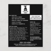 Reinigingsservice Voeg uw Logo zwart toe Flyer (Voorkant)