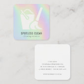 Reinigingsservice voor holografisch emmer-bakkamer vierkante visitekaartje (Voorkant / Achterkant)