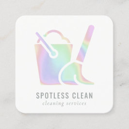 Reinigingsservice voor holografisch emmer-bakkamer vierkante visitekaartje