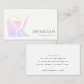 Reinigingsservice voor holografisch emmer-bakkamer visitekaartje (Voorkant / Achterkant)