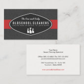 Reinigingsservice voor Retro grijs en rood Visitekaartje (Voorkant / Achterkant)