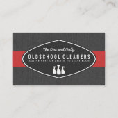 Reinigingsservice voor Retro grijs en rood Visitekaartje (Voorkant)