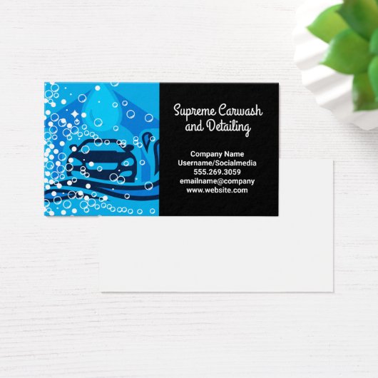 Reinigingsservice voor was op auto's | Bubbles Visitekaartje (Bureau)