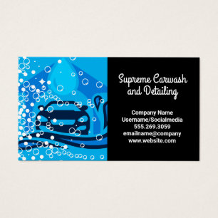 Reinigingsservice voor was op auto's   Bubbles Visitekaartje