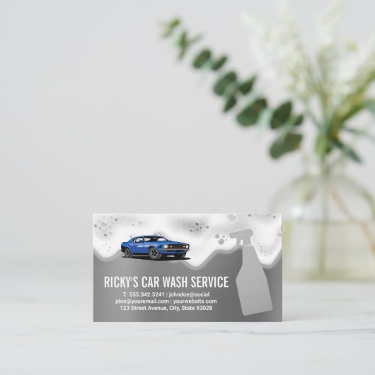 Reinigingsservice voor wasgoed voor auto's | Zeepb Visitekaartje (Staand voorkant)