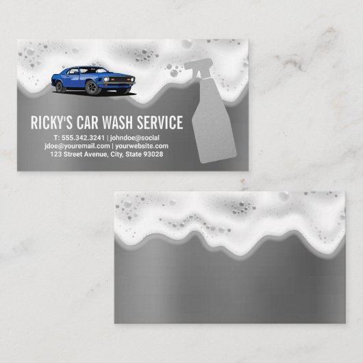 Reinigingsservice voor wasgoed voor auto's | Zeepb Visitekaartje (Voorkant / Achterkant)