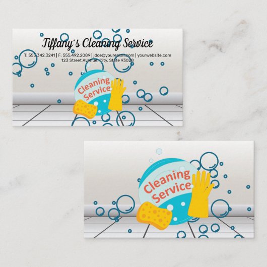 Reinigingsservice | Zeep Bubble Visitekaartje (Voorkant / Achterkant)