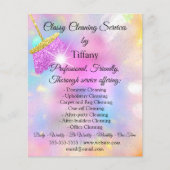 Reinigingsservicekamer Houding Holografen Roze Flyer (Voorkant)