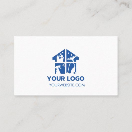 Reinigingsservices Aangepast Logo Eenvoudig klassi Visitekaartje (Achterkant)