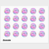 Reinigingsservices House Pink Drips Holograaf Ronde Sticker (Vel)