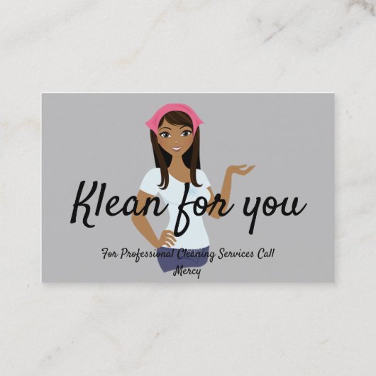 Reinigingsservices Licht grijze achtergrond Visitekaartje (Achterkant)