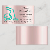 Reinigingsservices met een mint voor de schonere v visitekaartje (Voorkant / Achterkant)