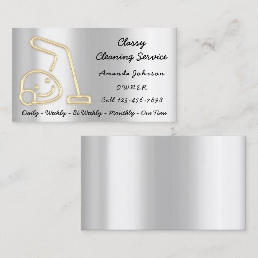 Reinigingsservices met glasvacuümreiniger Logo Gol Visitekaartje (Voorkant / Achterkant)