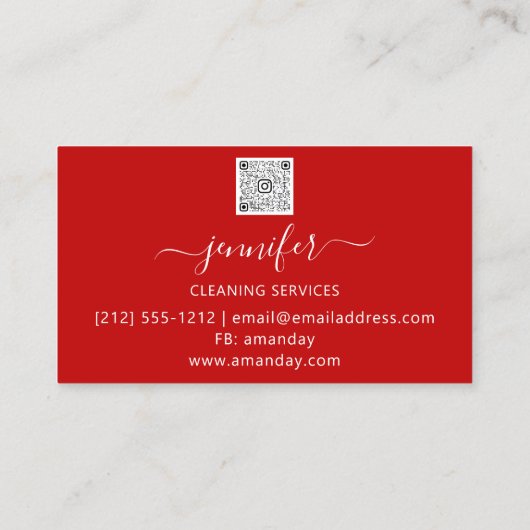 Reinigingsservices met Gold Red Washington Visitekaartje (Achterkant)