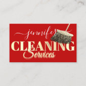 Reinigingsservices met Gold Red Washington Visitekaartje (Voorkant)