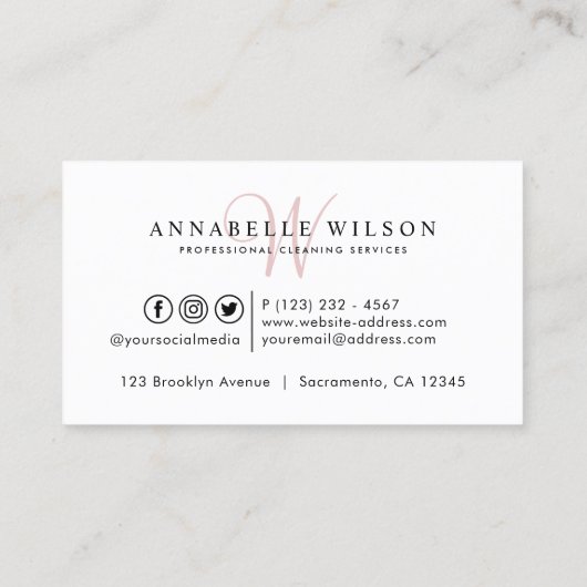 Reinigingsservices Moderne foto Visitekaartje (Achterkant)