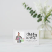 Reinigingsservices Moderne foto Visitekaartje (Staand voorkant)