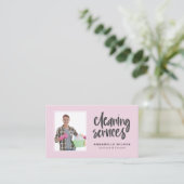 Reinigingsservices Moderne foto Visitekaartje (Staand voorkant)