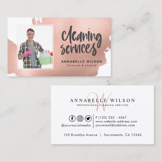 Reinigingsservices Moderne foto Visitekaartje (Voorkant / Achterkant)