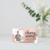 Reinigingsservices Moderne foto Visitekaartje (Staand voorkant)