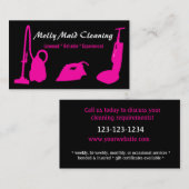 Reinigingsservices Visitekaartje Roze zwart (Voorkant / Achterkant)