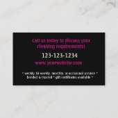 Reinigingsservices Visitekaartje Roze zwart (Achterkant)