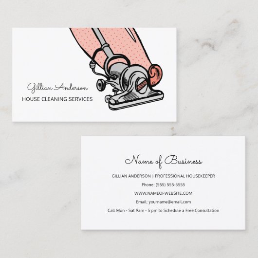 Reinigingsservices voor het verwijderen van peach- visitekaartje (Voorkant / Achterkant)