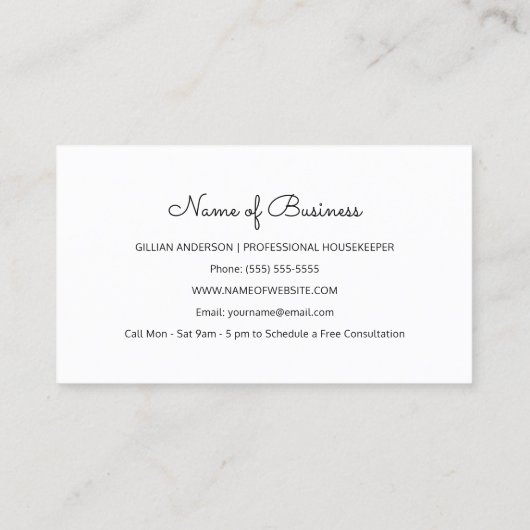 Reinigingsservices voor het verwijderen van peach- visitekaartje (Achterkant)