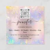 Reinigingsservices Wasgoed QR Codo Logo Drip Vierkante Visitekaartje (Achterkant)