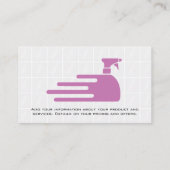 Reinigingsspray Logo | conciërge | dienstmeisje Visitekaartje (Achterkant)