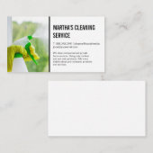 Reinigingsspray op glazen raam | huishouding visitekaartje (Voorkant / Achterkant)