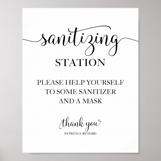 Reinigingsstation Chic Calligrafie Huwelijksbord Poster (Voorkant)