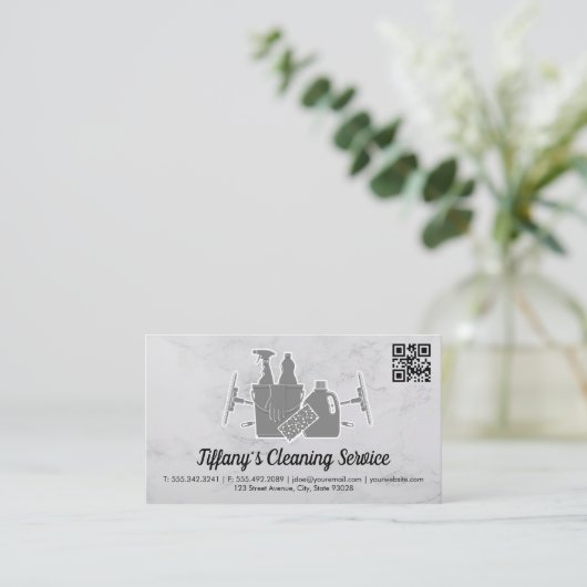 Reinigingstoestellen | Qr code Visitekaartje (Staand voorkant)