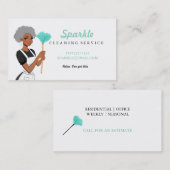 Reinigingsvaste servicekarakter voor doetherduster visitekaartje (Voorkant / Achterkant)