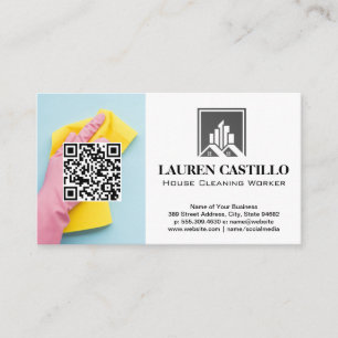 Reinigingswerker QR-code Maid Visitekaartje