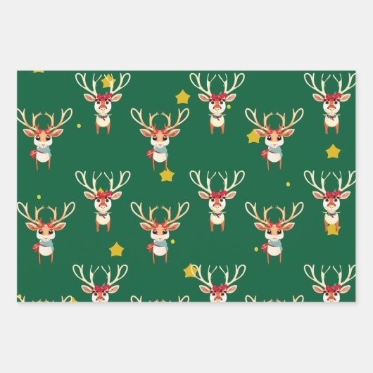 Reinnerlijk wrapppapier - Groene achtergrond Inpakpapier Vel (Voorkant)