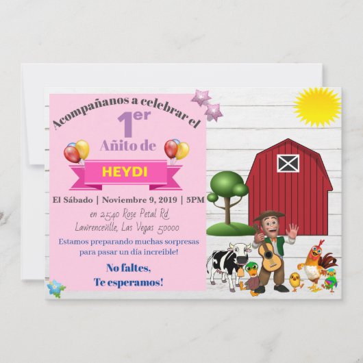 REINO INFANTIL INVITACION-SPAANS KAART (Voorkant)
