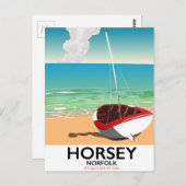 Reiposter van Horsey Norfolk Beach Briefkaart (Voorkant / Achterkant)