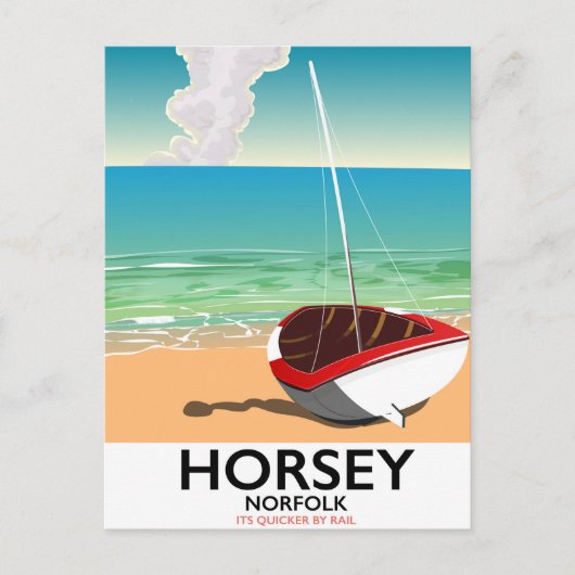 Reiposter van Horsey Norfolk Beach Briefkaart (Voorkant)