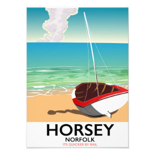 Reiposter van Horsey Norfolk Beach Foto Afdruk