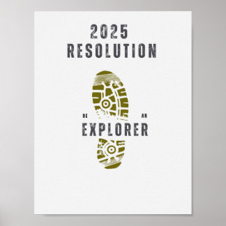 Reis 2025 resolutie worden een ontdekkingsreiziger poster