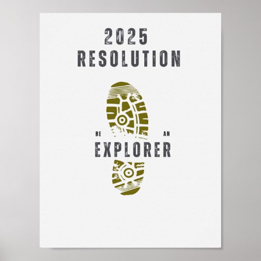 Reis 2025 resolutie worden een ontdekkingsreiziger poster (Voorkant)