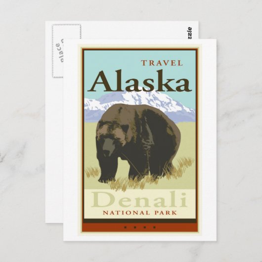 Reis Alaska Briefkaart (Voorkant / Achterkant)