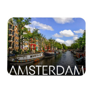 Reis Amsterdam, holland kanaal vintage geschenken Magneet